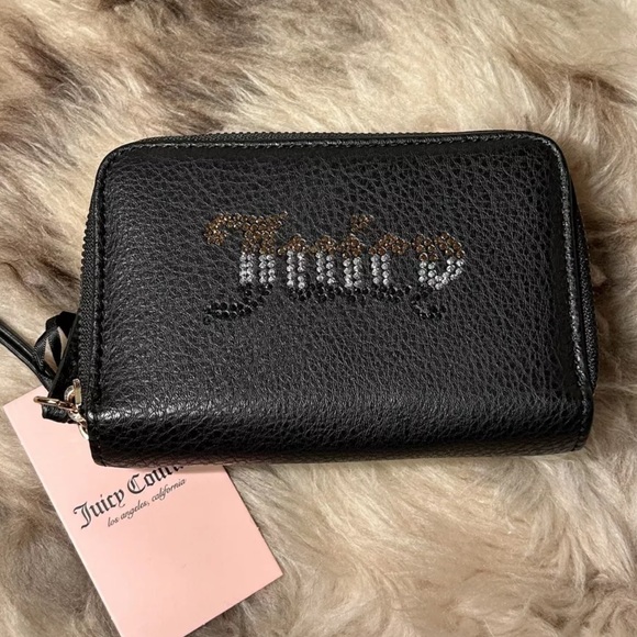 NWT Juicy Couture Breaking The Rules Medium Double Zip Around Wallet - Liquorice - Picture 2 of 6